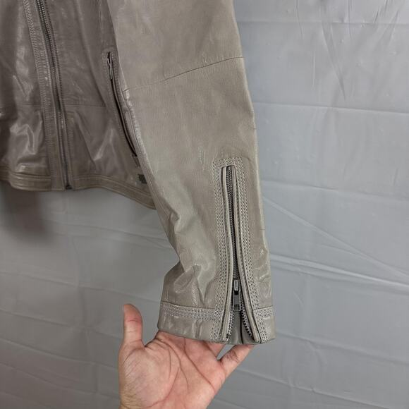 Vintage Y2k Diesel Co Leather Jacket Men Large Goat Moto Racer Biker Gray Zip - Picture 6 of 16